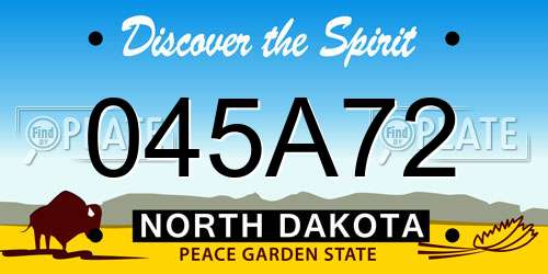 045A72 North Dakota License Plate