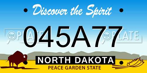 045A77 North Dakota License Plate