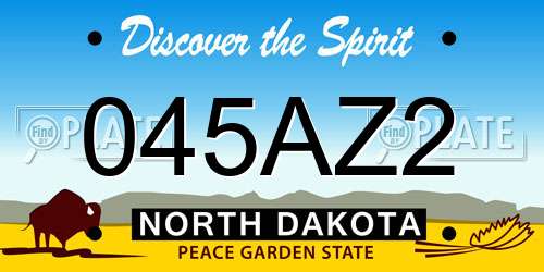045AZ2 North Dakota License Plate