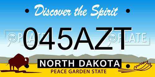 045AZT North Dakota License Plate