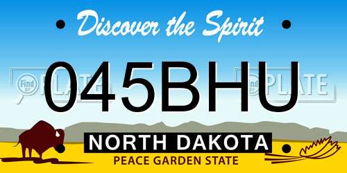 045BHU North Dakota License Plate