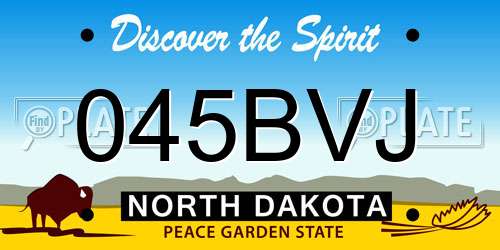 045BVJ North Dakota License Plate