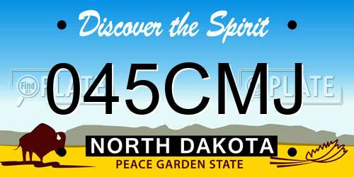 045CMJ North Dakota License Plate