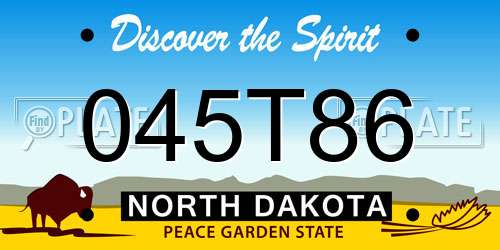 045T86 North Dakota License Plate