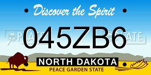 045ZB6 North Dakota License Plate