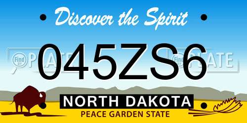 045ZS6 North Dakota License Plate