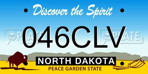 046CLV North Dakota License Plate