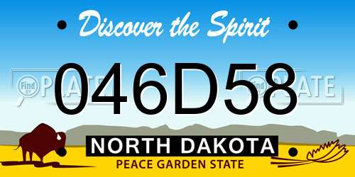 046D58 North Dakota License Plate