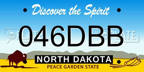 046DBB North Dakota License Plate