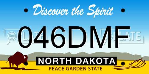 046DMF North Dakota License Plate