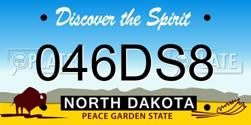 046DS8 North Dakota License Plate