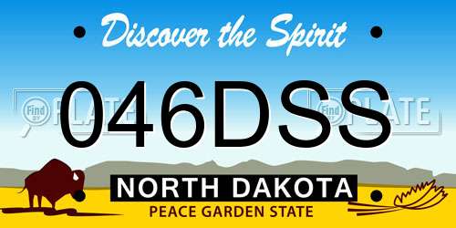 046DSS North Dakota License Plate