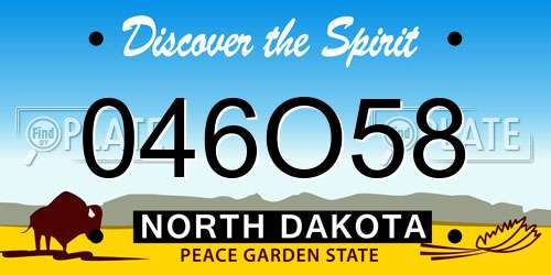 046O58 North Dakota License Plate