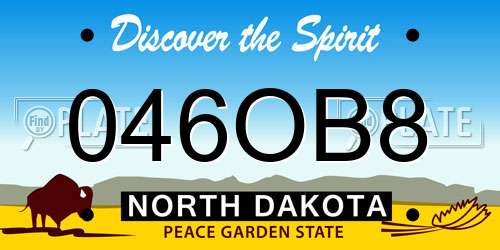 046OB8 North Dakota License Plate