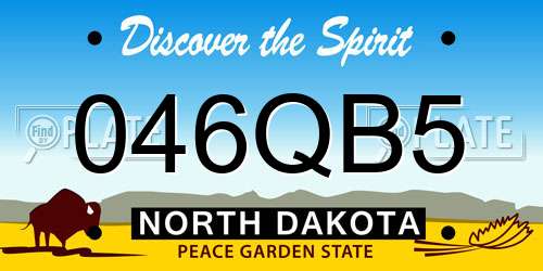 046QB5 North Dakota License Plate