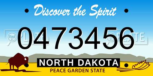 0473456 North Dakota License Plate