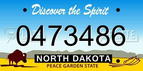0473486 North Dakota License Plate