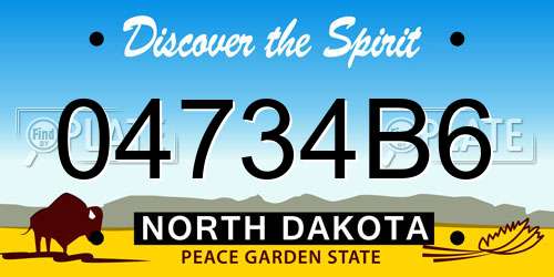04734B6 North Dakota License Plate