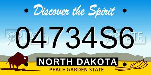 04734S6 North Dakota License Plate