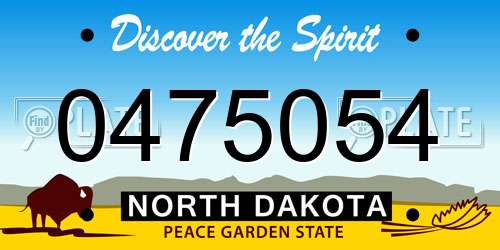 0475054 North Dakota License Plate