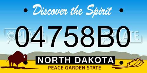 04758B0 North Dakota License Plate