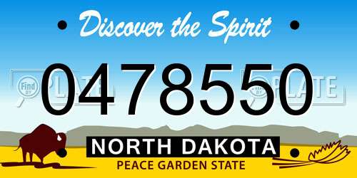 0478550 North Dakota License Plate