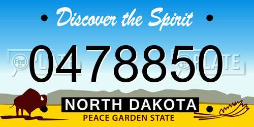 0478850 North Dakota License Plate