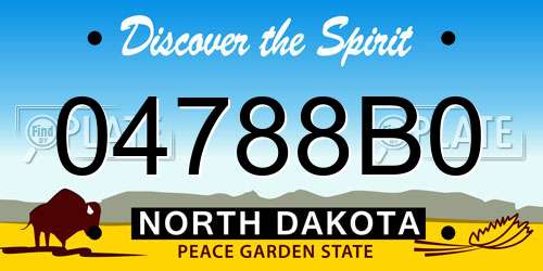 04788B0 North Dakota License Plate