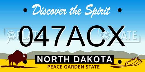 047ACX North Dakota License Plate