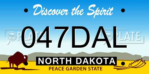 047DAL North Dakota License Plate
