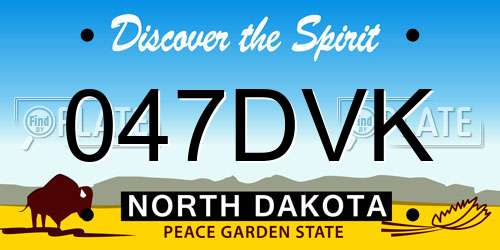 047DVK North Dakota License Plate