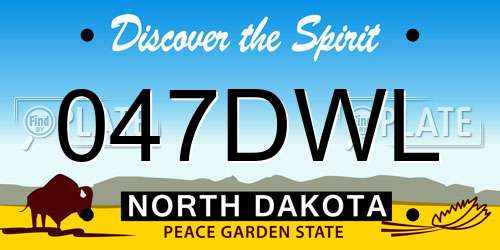 047DWL North Dakota License Plate