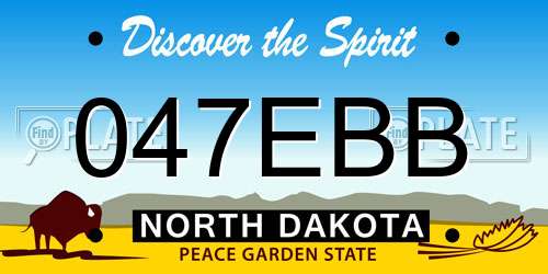 047EBB North Dakota License Plate