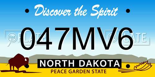 047MV6 North Dakota License Plate