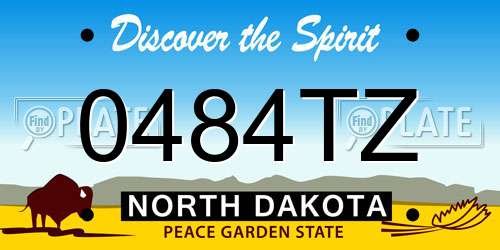 0484TZ North Dakota License Plate