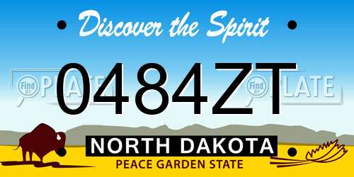 0484ZT North Dakota License Plate