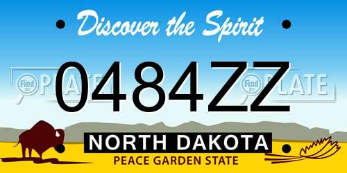 0484ZZ North Dakota License Plate