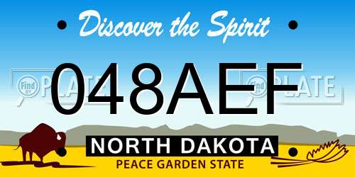 048AEF North Dakota License Plate