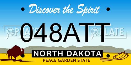 048ATT North Dakota License Plate