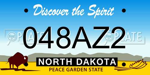 048AZ2 North Dakota License Plate