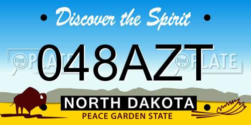 048AZT North Dakota License Plate
