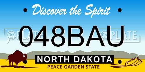 048BAU North Dakota License Plate