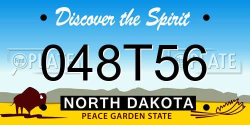 048T56 North Dakota License Plate