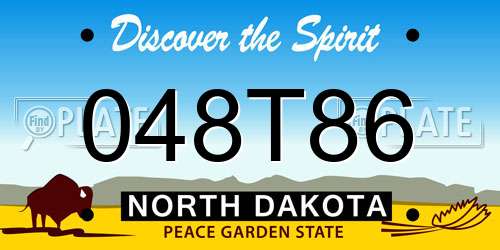 048T86 North Dakota License Plate