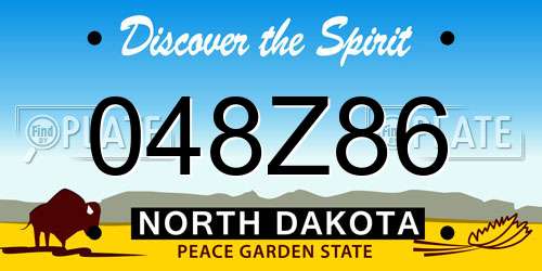 048Z86 North Dakota License Plate