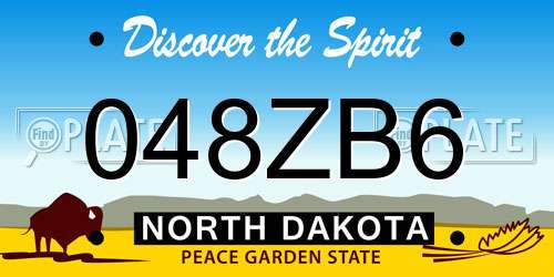 048ZB6 North Dakota License Plate
