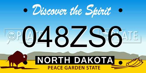048ZS6 North Dakota License Plate