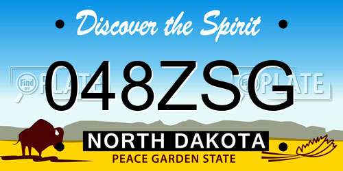 048ZSG North Dakota License Plate