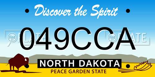 049CCA North Dakota License Plate