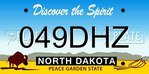 049DHZ North Dakota License Plate